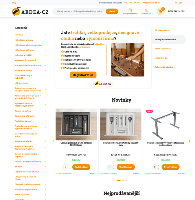 Ukázka e-shopu na míru — ARDEA-CZ